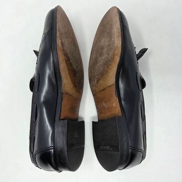 ALLEN EDMONDS GRAYSON BLACK CALF LEATHER TASSEL LOAFER MENS SIZE 10.5 B - Picture 7 of 9